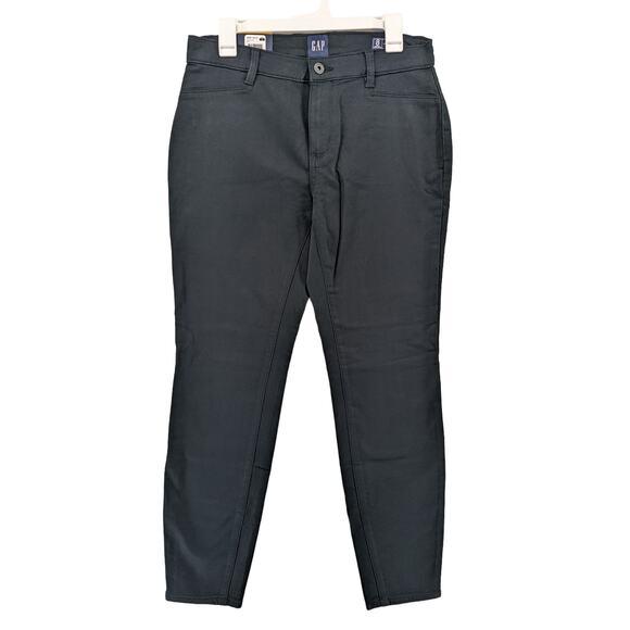 Gap Stretch Skinny Pants 8 Black QLP1637S Ladies Cotton Casual Comfort Work New - Picture 1 of 10